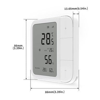 Aqara Thread/Zigbee Smart Climate Sensor W100,Temperature and Humidity Monitoring,Wireless Remote HVAC Control, 3 Customizable Smart Buttons,Works with HomeKit, Alexa, Google & More