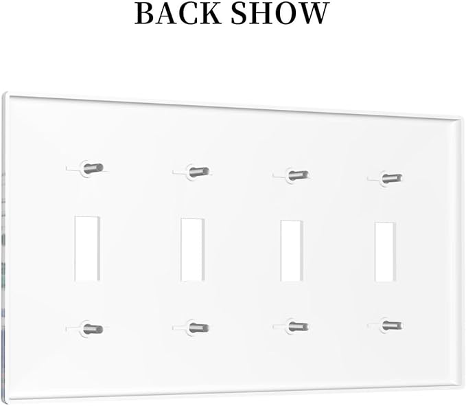 Blue Sea Turtle Ocean Fish Octopus Coral Light Switch Covers Quad Toggle Electrical Faceplate 4 Gang Wall Plate Decorative Switch Plates For Bathroom Kids Room Decor