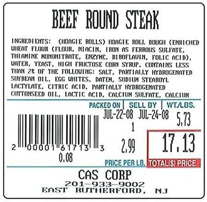 VisionTechShop LST-8020 Printing Scale Label, 58 x 60 mm, UPC/Ingredients 36 Rolls of 500 Labels, Lower Price Than 12 Rolls