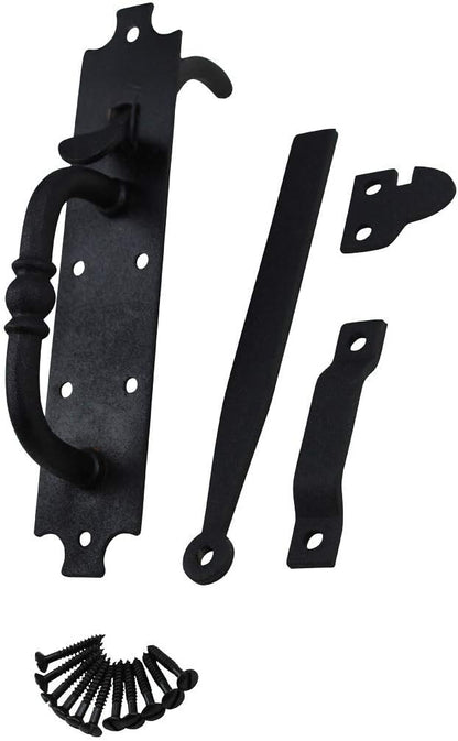 Black Cast Iron Norfolk Door Latches Traditional Gate Or Door 8" Tall Thumb Latches Black Powder Coated Two Sided Gate Latch Locks with Mounting Hardware | Renovators Supply Manufacturing Pack of 3