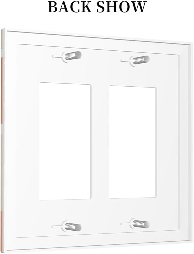 Decorative Outlet Covers Boho Botanical Orange Green Beige Minimalist 2 Gang Double GFCI Rocker Electrical Wall Panels Light Switch Cover Plate for Bedroom living Room Decor