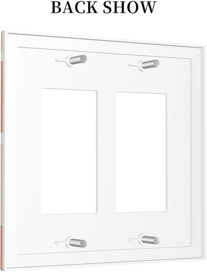 Decorative Outlet Covers Boho Botanical Orange Green Beige Minimalist 2 Gang Double GFCI Rocker Electrical Wall Panels Light Switch Cover Plate for Bedroom living Room Decor