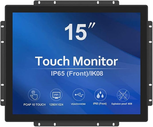 GreenTouch 15 Inch Open-Frame Touchscreen LCD Monitor - Capacitive PCAP -1024x768-5:4-Black…