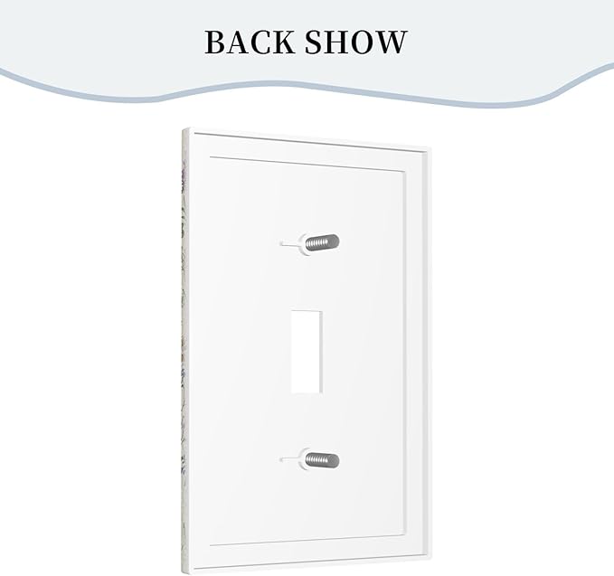 Beige Background Boho Flowers Plant Leaf 1 Gang Light Switch Covers Single Toggle Wall Plate Decorative Switchcover Electrical Switchplate for Country Bathroom Bedroom Decor
