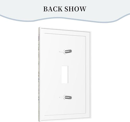 Beige Background Boho Flowers Plant Leaf 1 Gang Light Switch Covers Single Toggle Wall Plate Decorative Switchcover Electrical Switchplate for Country Bathroom Bedroom Decor
