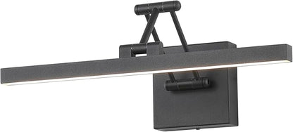 Hard-Wired Picture Light Dimmable LED Picture Lights for Paintings 15.7" Inch Black Metal Body Wall Pictures with Adjustable Swing Arm Art Display Lamps 7W 3000K Warm White Book Light