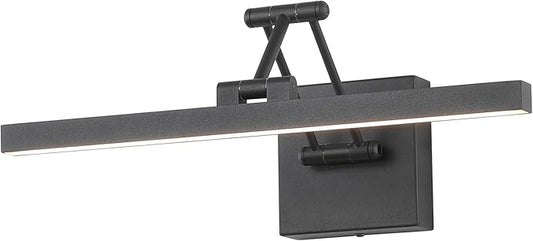 Hard-Wired Picture Light Dimmable LED Picture Lights for Paintings 15.7" Inch Black Metal Body Wall Pictures with Adjustable Swing Arm Art Display Lamps 7W 3000K Warm White Book Light