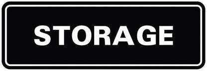 Standard STORAGE Door/Wall Sign - Black - Large (1 Pack)