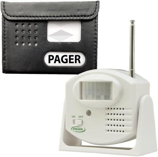 Smart Caregiver Wireless Monitor with 2 Nurse Call Buttons - Cordless Monitor with Two Call Buttons Alerts Caregiver up to 300 ft Away - Know When They Need Help! (Motion Sensor to Pager)