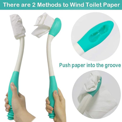 Toilet Aid Wiper Self Assist Bathroom Bottom Butt Wipe Helper Wand Long Reach Comfort Wipe Tool Paper Tissue for Pregnant After Surgery Seniors Arm Handicap Bariatric