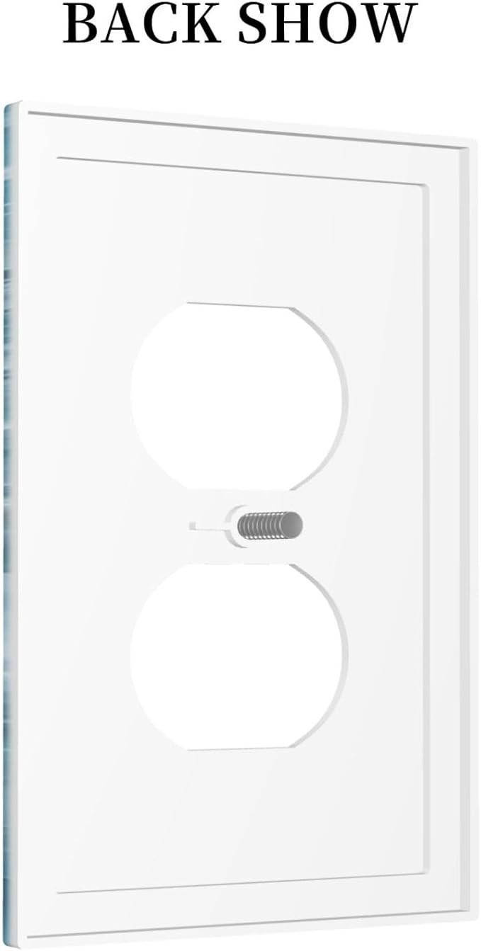 Decorative Outlet Covers Abstract Watercolor Blue Marble Texture 1 Gang Duplex Light Switch Cover Plate Unique Wall Plates for Electrical Outlets Switch Plate Covers for Bedroom Home Decor