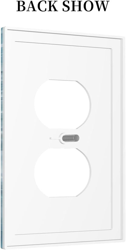 Decorative Outlet Covers Abstract Watercolor Blue Marble Texture 1 Gang Duplex Light Switch Cover Plate Unique Wall Plates for Electrical Outlets Switch Plate Covers for Bedroom Home Decor