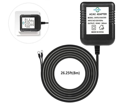 Video Doorbell Transformer 18V500MA Power Transformer Compatible with All Versions of Ring Doorbell and Nest Ecobee, Sensi and Honeywell Thermostats 26ft Cable (18V-26ft)