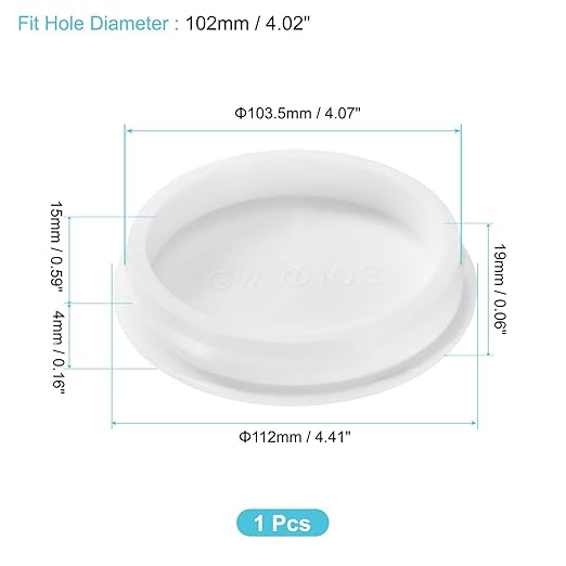 uxcell 1Pcs Silicone Hole Plug, Waterproof Round Rubber Stoppers Bottle Seal Plugs Tube Pipe End Caps for 102mm/4.02" Hole for Bathtub Bottle, White