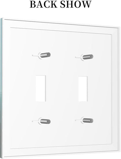 Green Forests And Birds Sun Woodland Decorative Switch Plates 2 Gang Double Toggle Outlet Light Switch Cover Wall Plate Electrical Faceplate for Bedroom Bathroom Decor