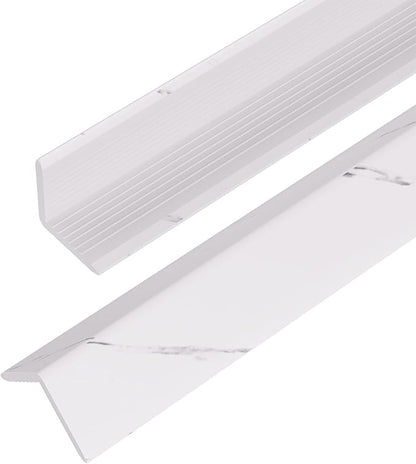 OUZUGIE 8-Pack 57 Inches, WPC Slat Wall Panel Trim,Corner Guard for High Grille (White)