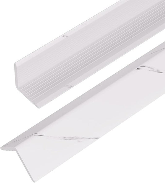 OUZUGIE 8-Pack 57 Inches, WPC Slat Wall Panel Trim,Corner Guard for High Grille (White)