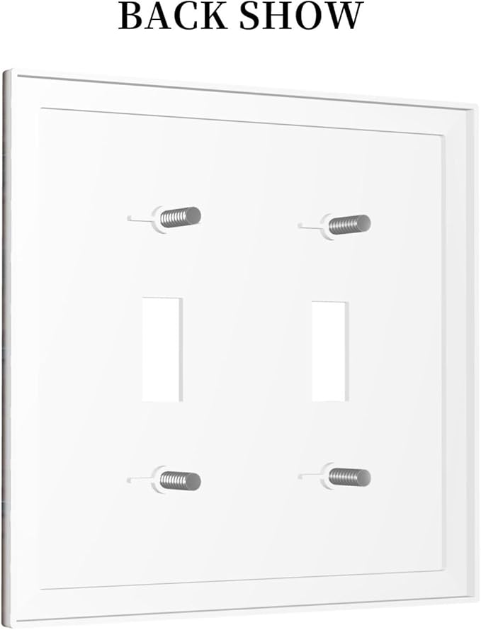 Decorative Light Switch Plate Covers Vintage Brown Wood Barn Door 2 Gang Light Switch Cover Unique Double Toggle Wall Plate Outlet Covers for Bedroom Home Decor （2 Pack）