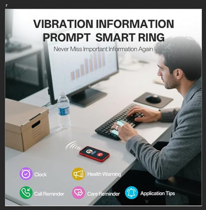 Smart Ring with Vibration Alerts, health tracker ring with Body Temperature Monitor, Heart Rate, Sleep & Fitness Tracking, Waterproof Activity Ring for Men & Women, No App Fees (Gunmetal Gray, 13#)