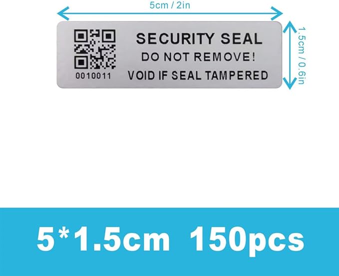 Customized Printed Tamper Evident Proof Serial Number QR Code Labels Sequential Bar Code Stickers Consecutive Security Warranty Void Label-Sealing for Package