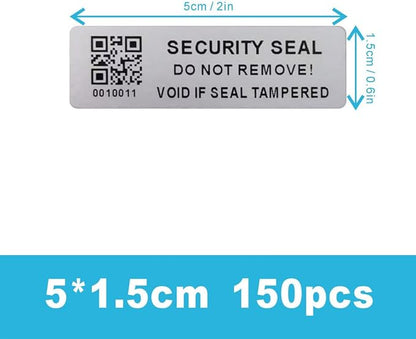 Customized Printed Tamper Evident Proof Serial Number QR Code Labels Sequential Bar Code Stickers Consecutive Security Warranty Void Label-Sealing for Package