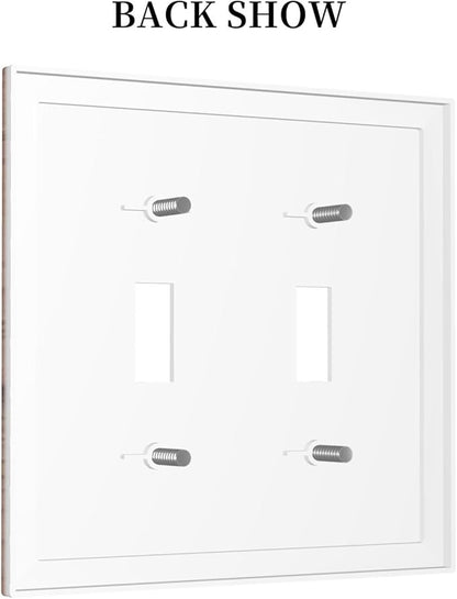 Rustic Brown Dark Wood Texture Printing Decorative Switch Plates 2 Gang Double Toggle Outlet Light Switch Cover Wall Plate Electrical Faceplate For Farmhouse Cabin Decor