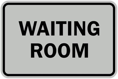 Signs ByLITA Classic Framed Waiting Room (Lt Gray) - Small 2 Pack