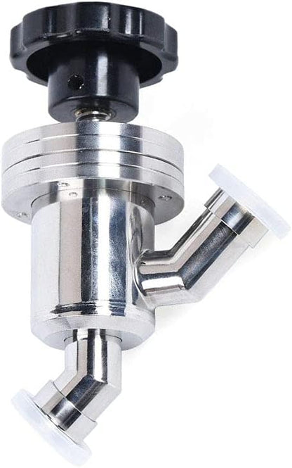 SHERICH KF50 High Vacuum Manual Isolation Valve, Flange L Type, Y Type Stainless Steel Valve (KF50 （Y type）)