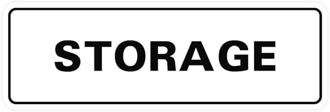 Standard STORAGE Door/Wall Sign - White - Large (1 Pack)