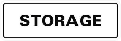 Standard STORAGE Door/Wall Sign - White - Large (1 Pack)
