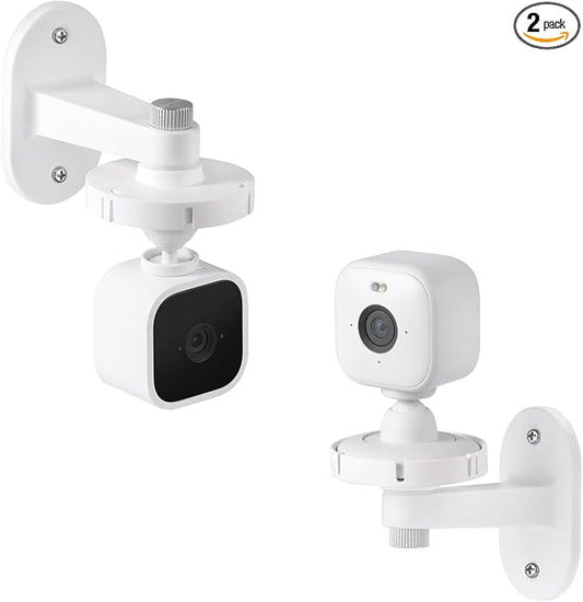 2Pack Adhesive Wall Mount Compatible with Blink Mini and Blink Mini 2, Two Easy Installation, No Drill Mounting Bracket by ALERTCAM, White