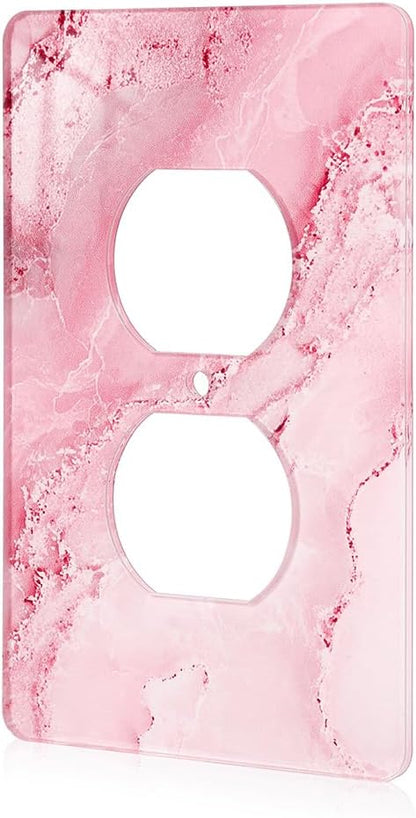 Abstract Pink Marble Design Acrylic Outlet Cover Light Switch Plates Decorative Acrylic Outlet Covers Wall Plates Light Switch Covers