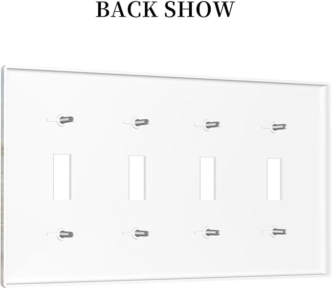 Light Switch Covers Beach Ocean Lighthouse Seashells Quad Toggle Electrical Faceplate 4 Gang Wall Plate Decorative Switch Plates For Bed Room Living Room Decor