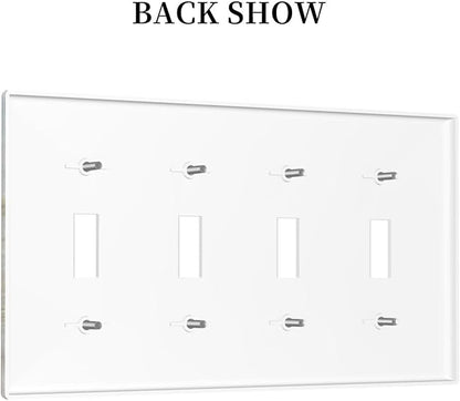 Light Switch Covers Beach Ocean Lighthouse Seashells Quad Toggle Electrical Faceplate 4 Gang Wall Plate Decorative Switch Plates For Bed Room Living Room Decor