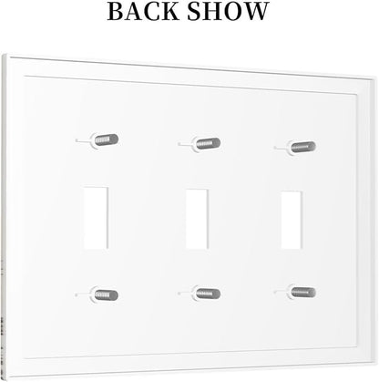 Decorative Switch Plates Mushroom Forest Butterfly Wild Flower 3 Gang Wall Plate Triple Toggle Light Switch Cover Faceplate Electrical Wall Panels For Bed Room Living Room Decor