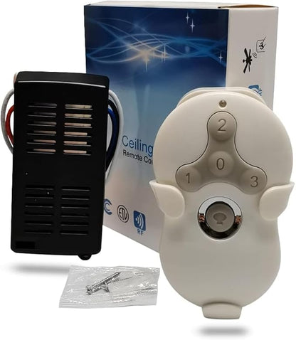 Universal Ceiling Fan Remote Control Kit with Receiver Replacement for Hunter Harbor Breeze Hampton Bay, 3-Speed Light Dimmer, Replace Hunter Fan 99122 99123 99600