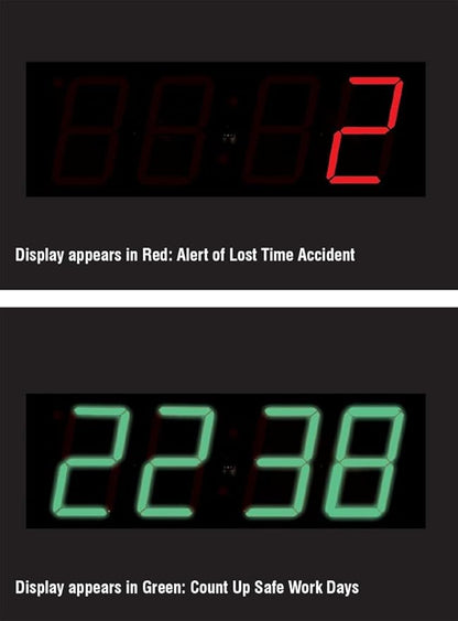 Accuform SCK104 Aluminum Digi-Day2 Electronic Safety Scoreboard, WE Have Worked #### Days Without A Lost TIME Accident - Green Safe/RED Accident"