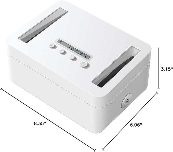 Vaydeer Metal Time Lock Box, Phone Locked box with Timer, Locking Safe Storage, Self-Control Locker with USB C Charge, Child Lock, Smart Timed Release Jail for Phone/Remote/Medicine/Snack