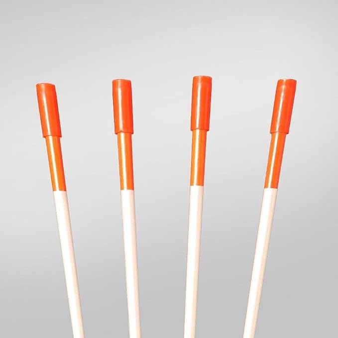 72" Fluorescent 6 FT. Orange 50 Driveway Markers, Reflective Snow Stakes, Plow Stakes,5/16" Thick, 50 Pack 6 FT. Tall