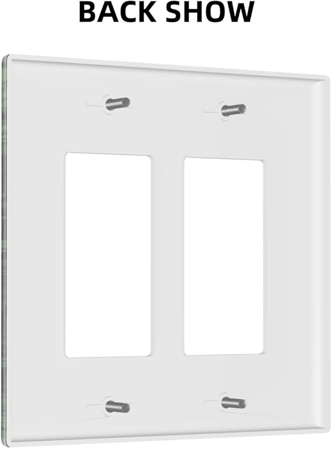Decorative Outlet Covers Boho Red Mushroom Green Leaf Plants Floral 2 Gang Wall Plate Double Rocker Switch Light Switch Plate Covers Jumbo Dual Electrical GFCI Switch Cover Plate