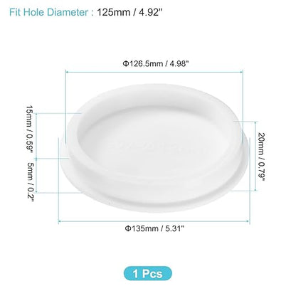 uxcell 1Pcs Silicone Hole Plug, Waterproof Round Rubber Stoppers Bottle Seal Plugs Tube Pipe End Caps for 125mm/4.92" Hole for Bathtub Bottle, White