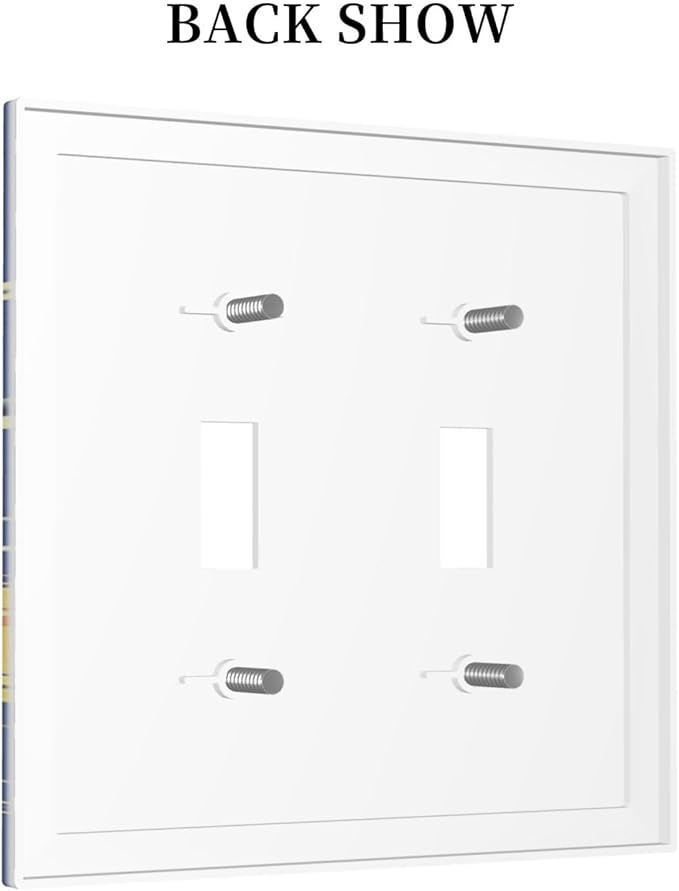 Stars Starry Night Sun Moon Planet Constellations Decorative Switch Plates 2 Gang Double Toggle Outlet Light Switch Cover Wall Plate Electrical Faceplate for Bedroom Bathroom Decor