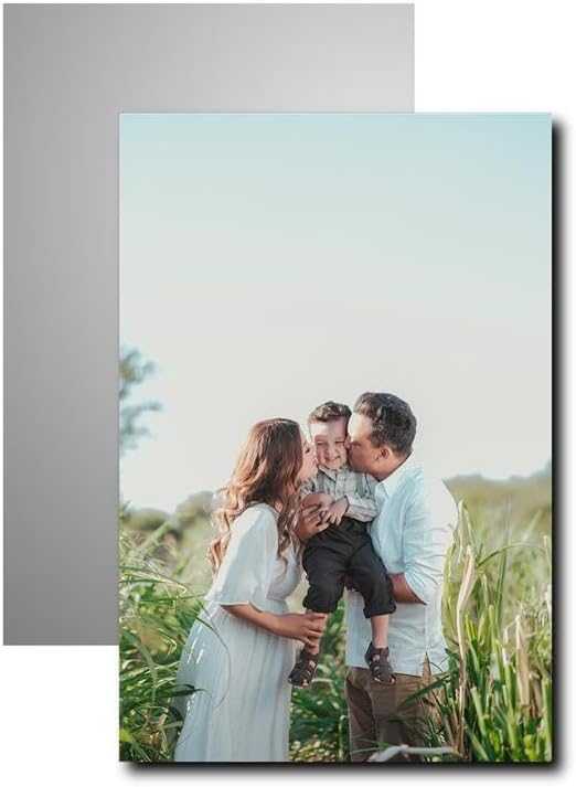 Custom Metal Photo Prints Personalized Picture Gifts with Natural Bamboo Base for Family, Friends and Lovers (Vertical)
