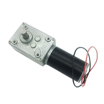 BRINGSMART 12V 5rpm DC Worm Gear Motor 35kg.cm Self-Locking Reversed Mini Turbine Geared Motor for DIY Robot Rotating Table Door Lock Curtain Machine (12V 5rpm)