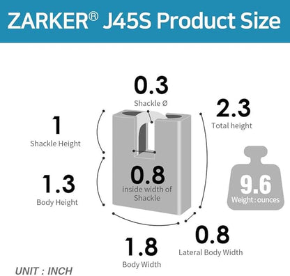 J45S keyed Alike Padlocks, Heavy Duty Stainless Steel Shackle Lock, Waterproof and Rustproof Storage, Warehouses, Garage, Outdoors, 60-Pack