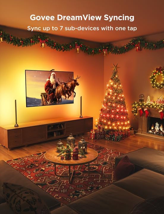 Govee Envisual TV LED Backlight T2 with Dual Cameras, 11.8ft RGBIC Wi-Fi LED Strip Lights for 55-65 inch TVs, Double Strip Light Beads, for Home Decorations, Smart App Control, Music Sync
