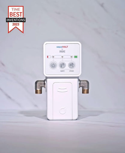 Smart Home Water Toilet Leak Detector Alarm and Automatic Shut Off Valve - Water Sensor Alarm Shut Off Tool - Easy Installation - Battery Operated - Protect Your Home from Water Damage