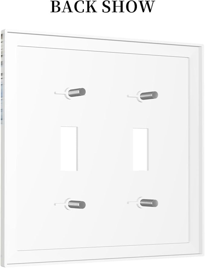 Decorative Switch Plates Blue Floral Hydrangea Plants 2 Gang Double Toggle Wall Plate Outlet Light Switch Cover Electrical Faceplate for Bedroom Home Decor