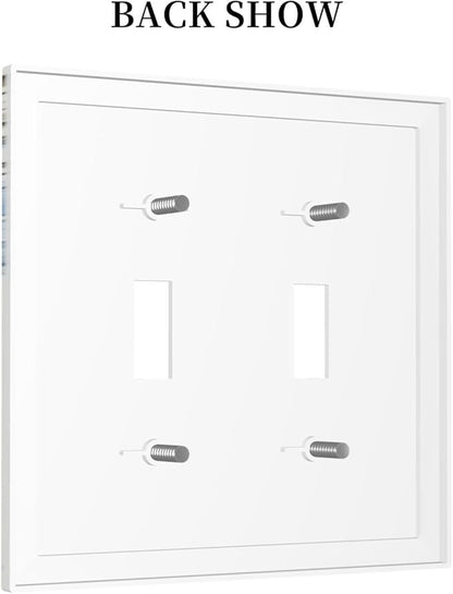 Decorative Switch Plates Blue Floral Hydrangea Plants 2 Gang Double Toggle Wall Plate Outlet Light Switch Cover Electrical Faceplate for Bedroom Home Decor