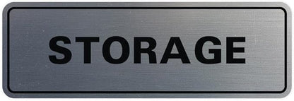 Standard STORAGE Door/Wall Sign - Silver - Medium (5 Pack)